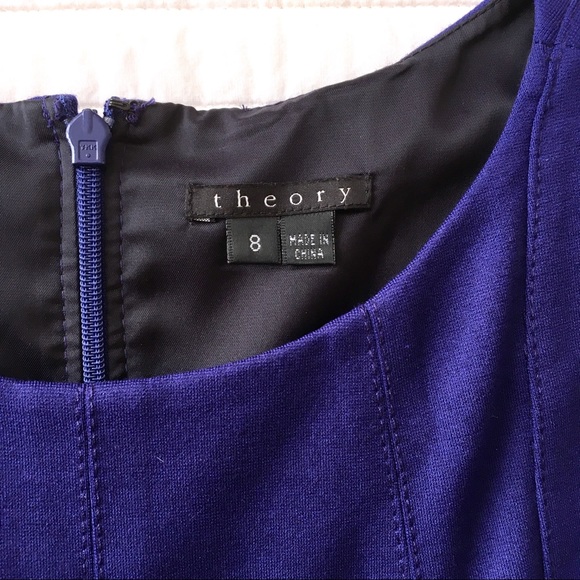 Theory Ardi Blue A-line Dress Sz 8 - Belted - Picture 7 of 8